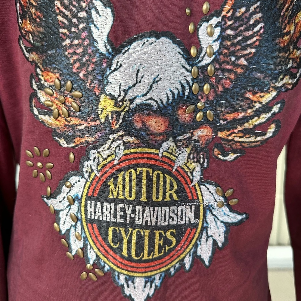 Harley-Davidson Red Long Sleeve Relaxed Tee - Picture 4 of 10